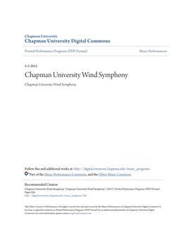 Chapman University Wind Symphony Chapman University Wind Symphony