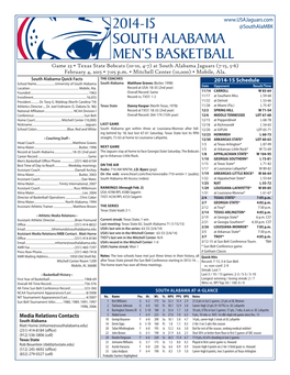 2014-15 South Alabama Men's Basketball