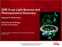 DOE X-Ray Light Sources and Pharmaceutical Discovery