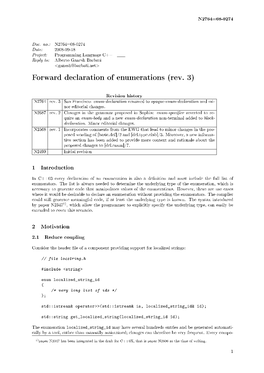 Forward Declaration of Enumerations (Rev. 3)