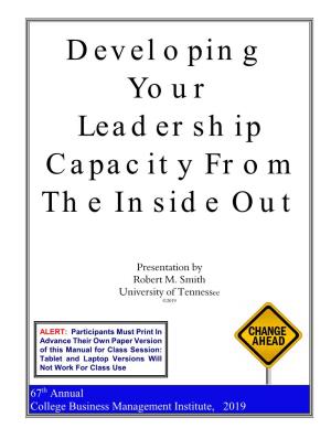 Developing Your Leadership Capacity from the Inside Out