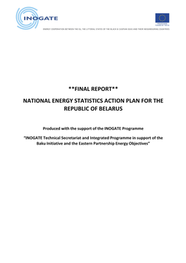 Final Report, National Energy Statistics Action Plan For
