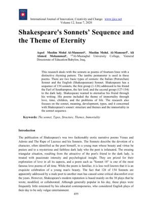 Shakespeare's Sonnets' Sequence and the Theme of Eternity