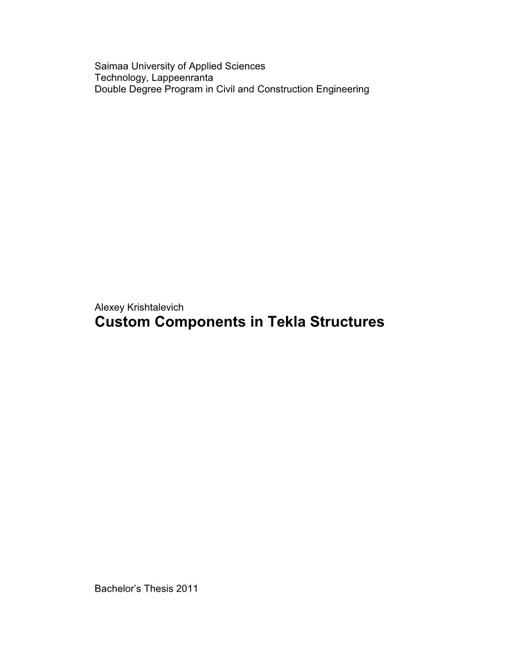 Custom Components in Tekla Structures