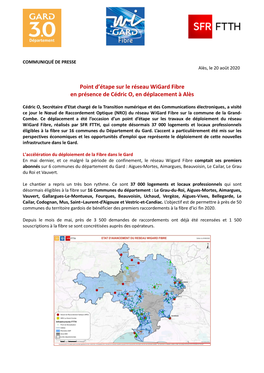 COMMUNIQUÉ DE PRESSE Alès, Le 20 Août 2020