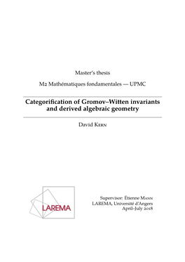 Categorification of Gromov–Witten Invariants and Derived Algebraic Geometry