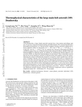 Thermophysical Characteristics of the Large Main-Belt Asteroid (349