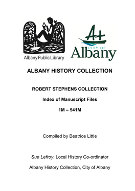 Robert Stephens Collection Manuscript Index