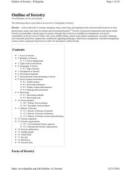 Outline of Forestry - Wikipedia Page 1 of 18