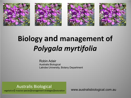 Biology and Management of Polygala Myrtifolia
