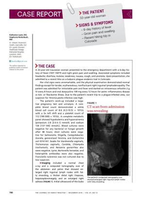 CASE REPORT the PATIENT 33-Year-Old Woman