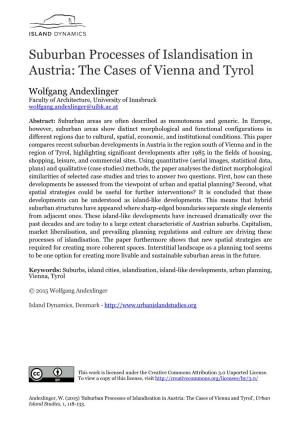 Suburban Processes of Islandisation in Austria: the Cases of Vienna and Tyrol