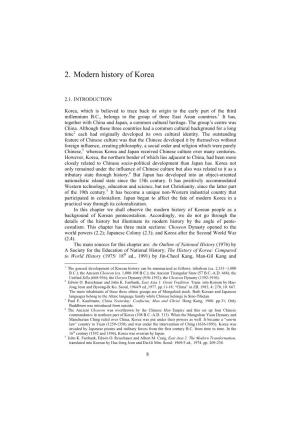 2. Modern History of Korea