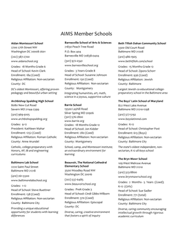 AIMS Member Schools