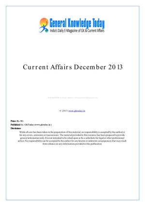 Current Affairs December 2013