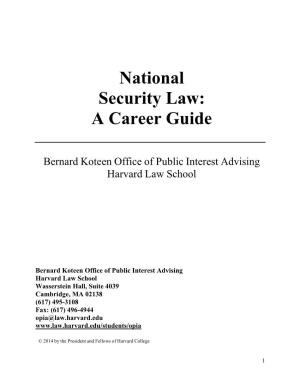 National Security Law: a Career Guide