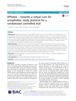 0Phobia – Towards a Virtual Cure for Acrophobia: Study Protocol for a Randomized Controlled Trial T