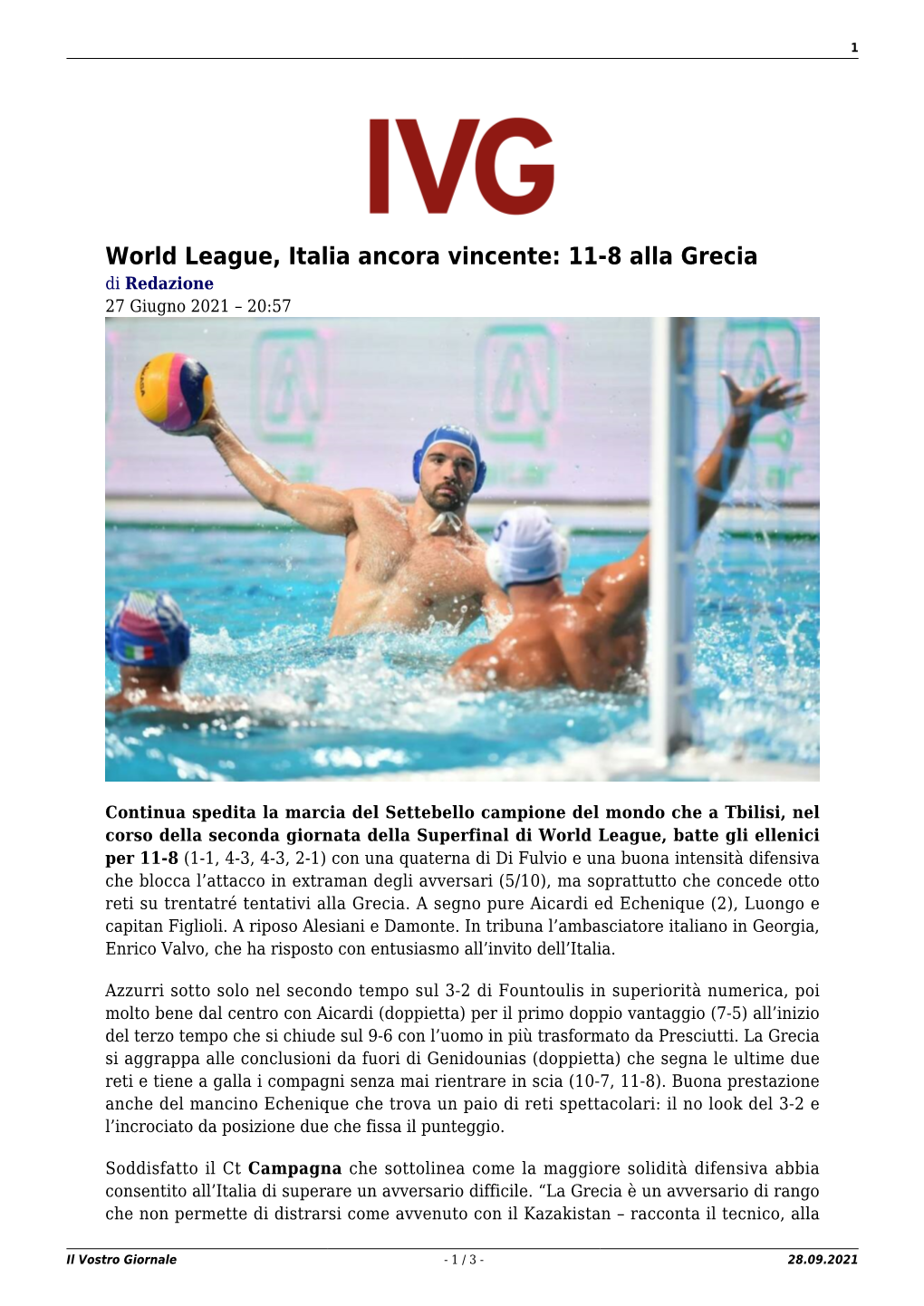 Il Vostro Giornale - 1 / 3 - 28.09.2021 2