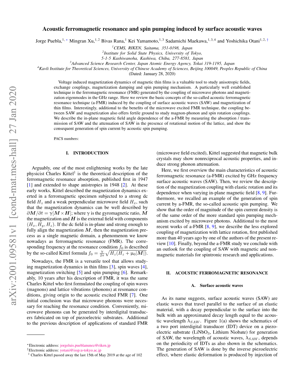 Arxiv:2001.09581V1 [Cond-Mat.Mes-Hall] 27 Jan 2020 Sary for Reaching the Resonance Condition