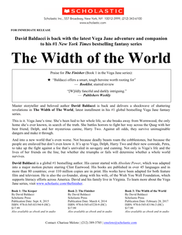 The Width of the World Press Release