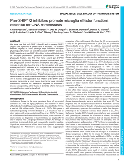 Pan-SHIP1/2 Inhibitors Promote Microglia Effector Functions Essential for CNS Homeostasis Chiara Pedicone1, Sandra Fernandes1,*, Otto M