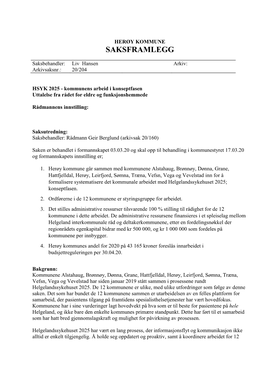 HSYK 2025 - Kommunens Arbeid I Konseptfasen Uttalelse Fra Rådet for Eldre Og Funksjonshemmede