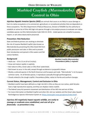 Marbled Crayfish (Marmokrebs) Control in Ohio