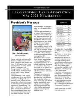 Elk-Skegemog Lakes Association May 2021 Newsletter