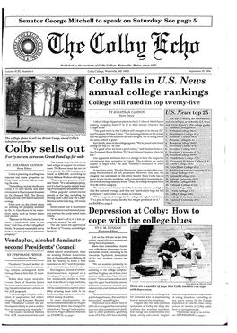 Colby Sells out Colby Falls in U.S. News Annual College Rankings