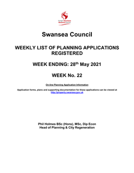 Applications for Week Ending 28 May 2021