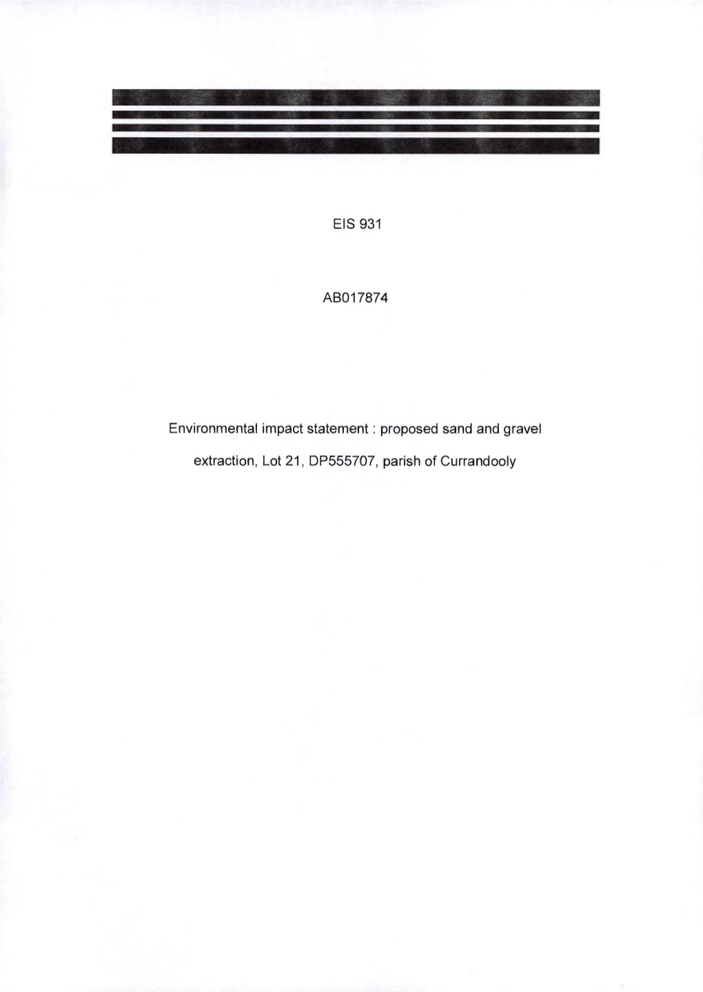 EIS 931 ABO1 7874 Environmental Impact Statement