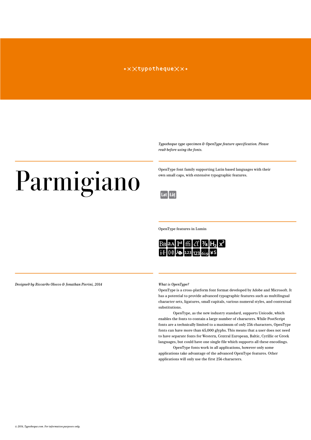 Typotheque Parmigiano Font System