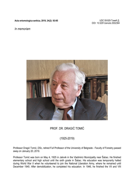 In Memoriam Prof. Dr. Dragić Tomić (1925–2019) 95