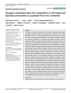Drought Consistently Alters the Composition of Soil Fungal and Bacterial Communities in Grasslands from Two Continents