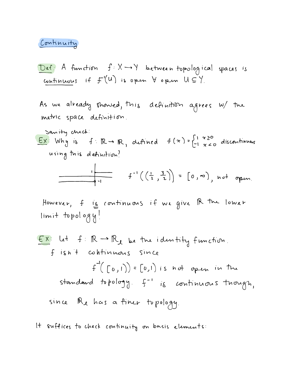 Continuity and Homeomorphisms