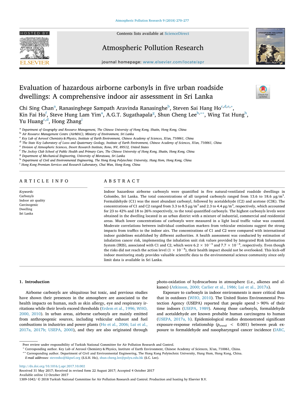 Evaluation of Hazardous Airborne Carbonyls in Fi