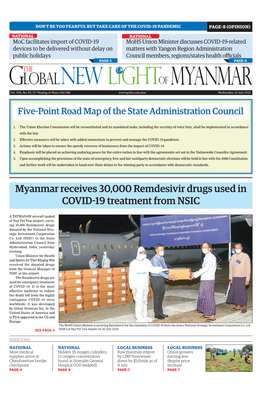 Myanmar Receives 30,000 Remdesivir Drugs Used in COVID-19 Treatment from NSIC