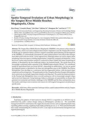Spatio-Temporal Evolution of Urban Morphology in the Yangtze River Middle Reaches Megalopolis, China