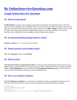 Google Fuchsia Interview Questions