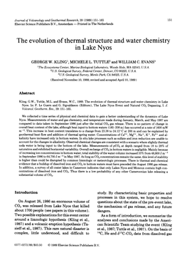 The Evolution of Thermal Structure and Water Chemistry in Lake Nyos