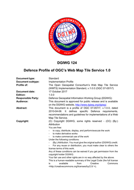 DGIWG 124 Defence Profile of OGC's Web Map Tile Service