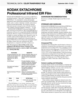 KODAK EKTACHROME Professional Infrared EIR Film