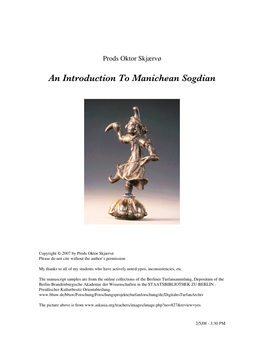 An Introduction to Manichean Sogdian