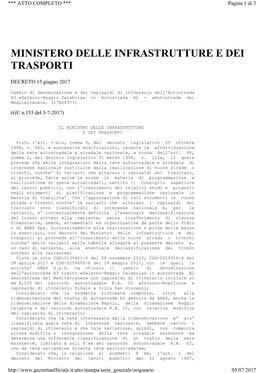 Ministero Delle Infrastrutture E Dei Trasporti