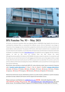 DX Fanzine No. 93 – May 2021