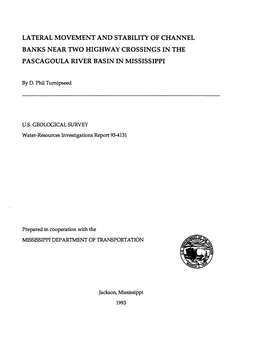 Lateral Movement and Stability of Channel Banks Near Two Highway Crossings in the Pascagoula River Basin in Mississippi