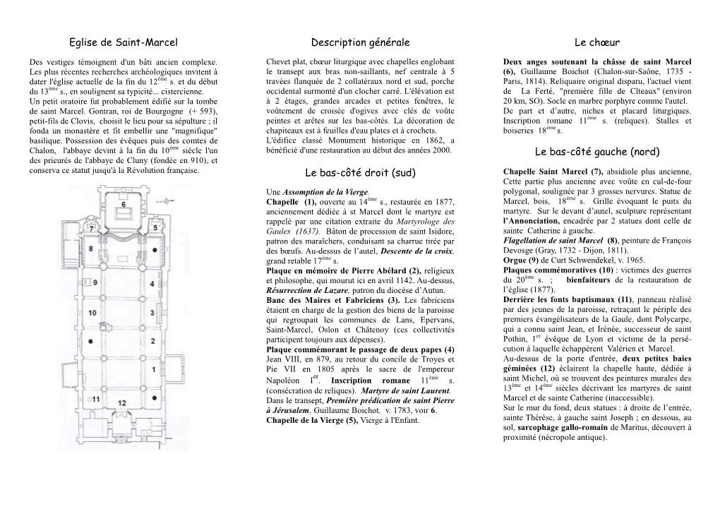 Saint-Marcel Description Générale Le Chœur