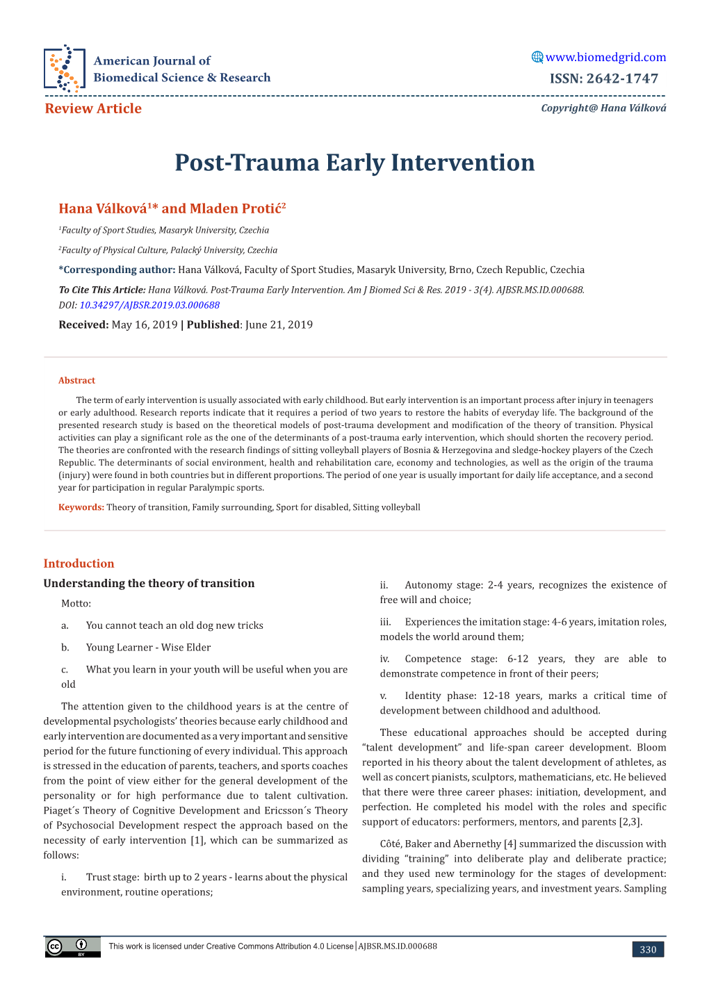 Post-Trauma Early Intervention