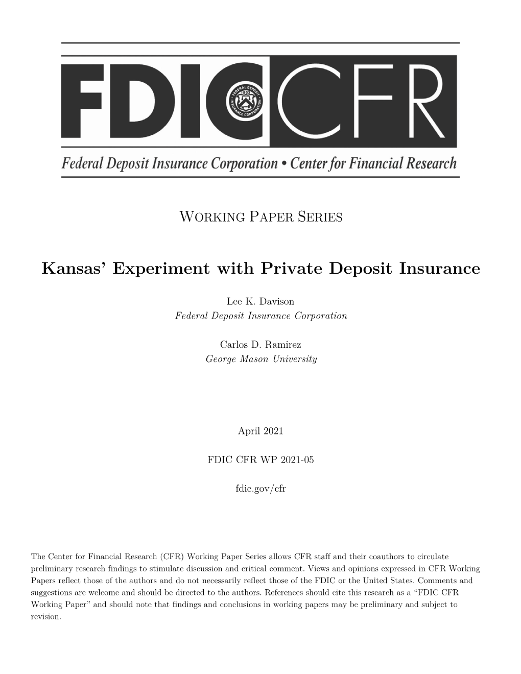 Kansas' Experiment with Private Deposit Insurance