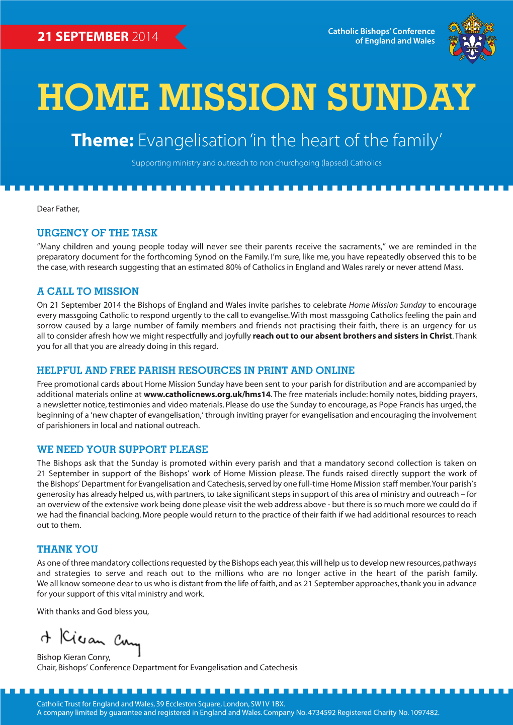 HOME MISSION SUNDAY Theme: Evangelisation ‘In the Heart of the Family’ Supporting Ministry and Outreach to Non Churchgoing (Lapsed) Catholics